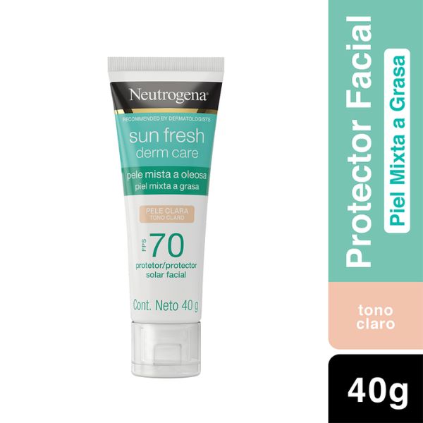Neutrogena Protector Solar Facial Sun Fresh Derm Care Tono Claro SPF70