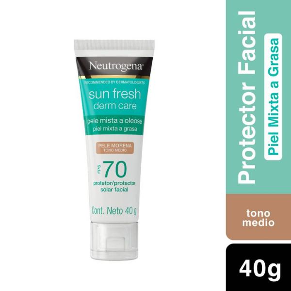 Neutrogena Protector Solar Facial Sun Fresh Derm Care Tono Medio SPF70