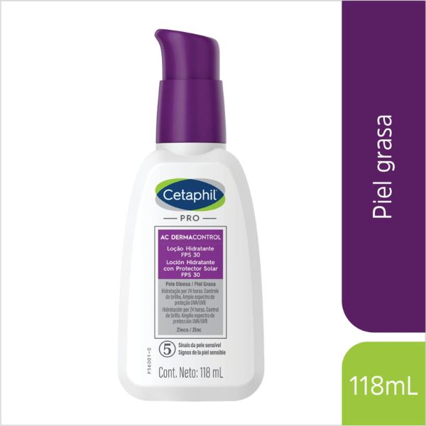 Cetaphil Loción Hidratante Pro AC Dermacontrol + FPS 30 118ml piel grasa
