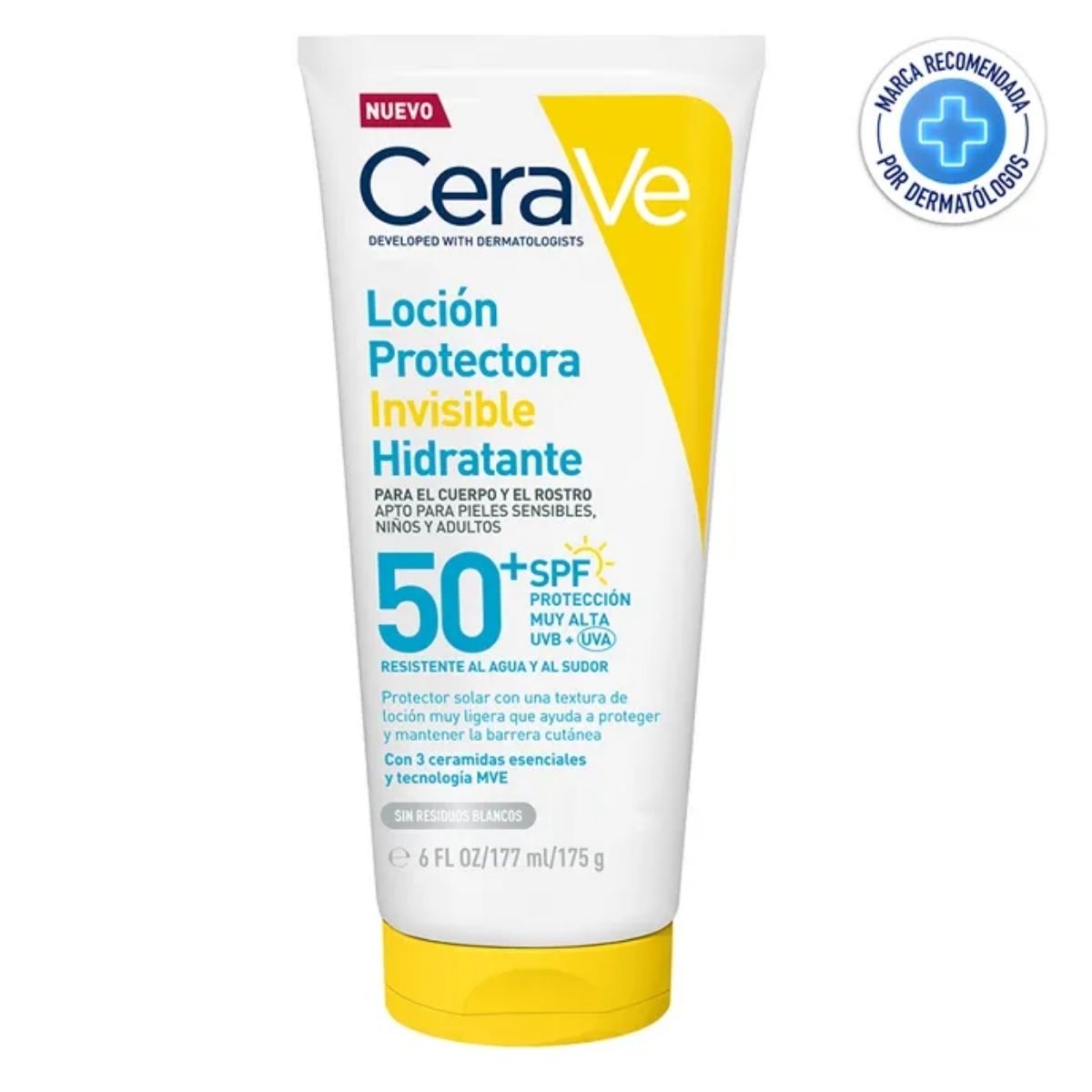 Cerave Protector Solar Loción Invisible Hidratante SPF50+ 177ml