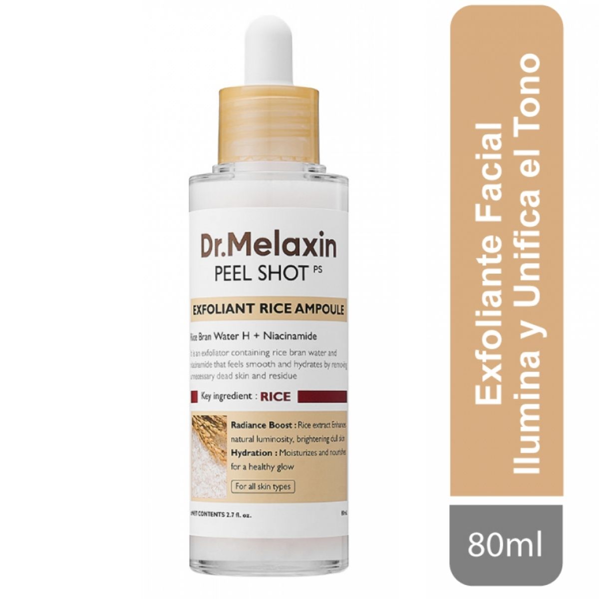 Dr.Melaxin Peel Shot Exfoliating White Rice Ampoule 80ml