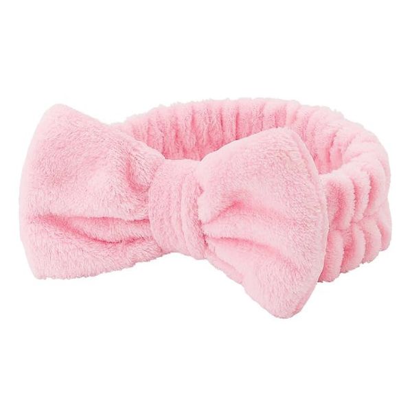 Vincha skincare con lazo Rosado