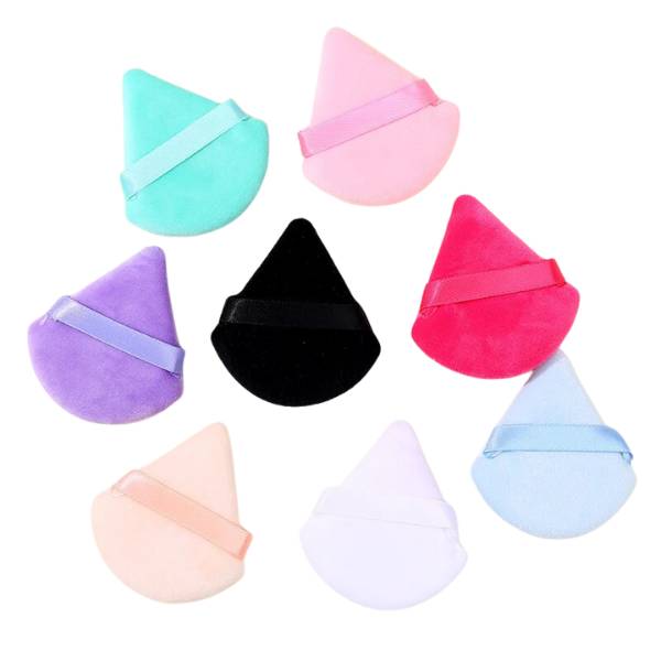 Set de 8 borlas triangulares de maquillaje